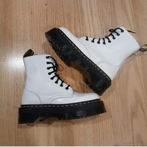 White Leather Women's Boots